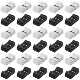 30 Pack Black & White 8mm Fader/Slider Control Knobs For Audio Mixer