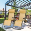 NewHome 2x Relax Recliners Patio Chairs Adjustable Steel Mesh Zero