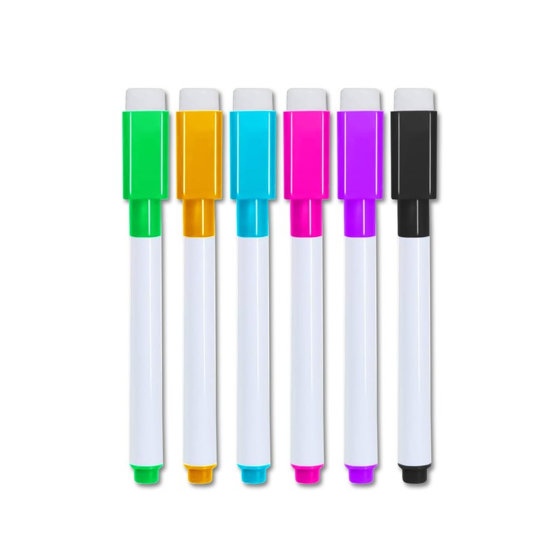 Leddy Living 6 Erasable Magnetic Whiteboard Markers with Cap with