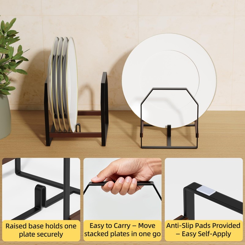 TIPSYTREE 2 Pack Small Kitchen Plate Organizer, Metal Dish Racks