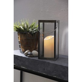 Best Season LED Stumpenkerze M-Twinkle für außen von Star Trading, LED-Kerze flackernd, Kerzenlicht gelb mit Timer, batteriebetriebene Weihnachtsdeko aus Kunststoff, Farbe: Elfenbein, Höhe: 17,5 cm