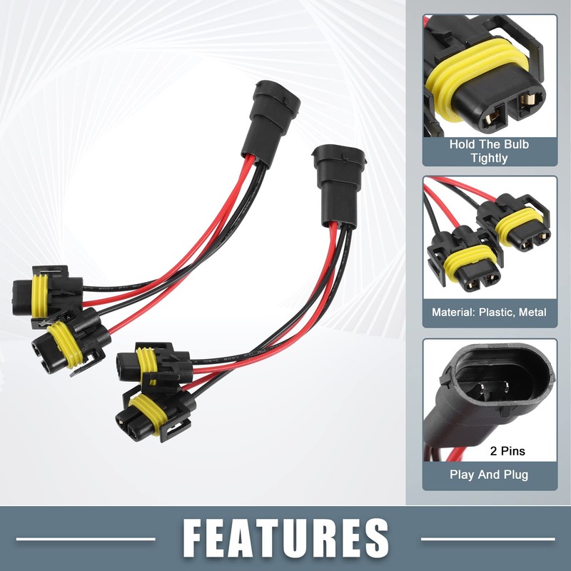 X AUTOHAUX H11 H8 H9 Male Transfer Female Splitter Connector