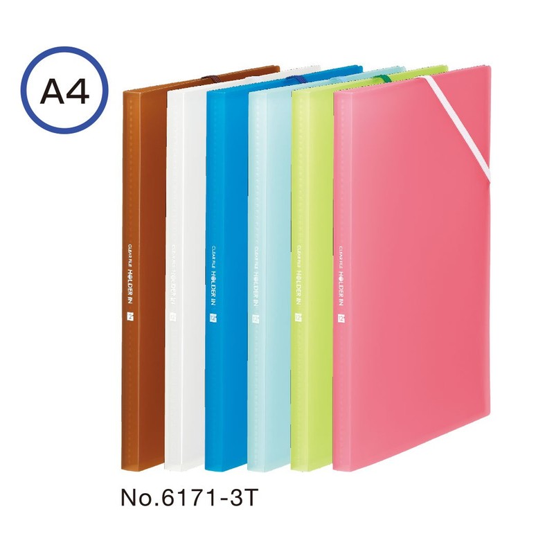 Kingjim 6171-3T Clear File HOLDER IN, A4, 12 Pockets, Light