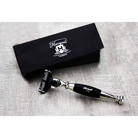 Haryali London Safety Razor - Elegant Design Safety Razor - 3 Razor Blades - High Quality Safety Razor - Wet Razor - Premium Quality Black Safety Razor Men and Women