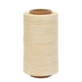 Waxed Thread 284 Yards 150D 0.8mm Leather Sewing Waxed Thread for Shoe Repairing Bookbinding Leather Craft DIY (Beige)