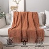 MIULEE Fall Orange Knitted Throw Blanket for Couch Textured Knit