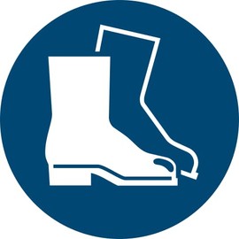 28 Stickers Foot Protection Use M008 – Diameter 5 cm – UV and Weather Resistant – ISO 7010 – Sustainable – Mandatory Sign Sign Protective Shoes Work Shoes (5 cm, Protective Shoes)