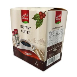 Alkhair Classic Roast Instant Coffee, Arabica Instant Coffee (2g*50) 100g