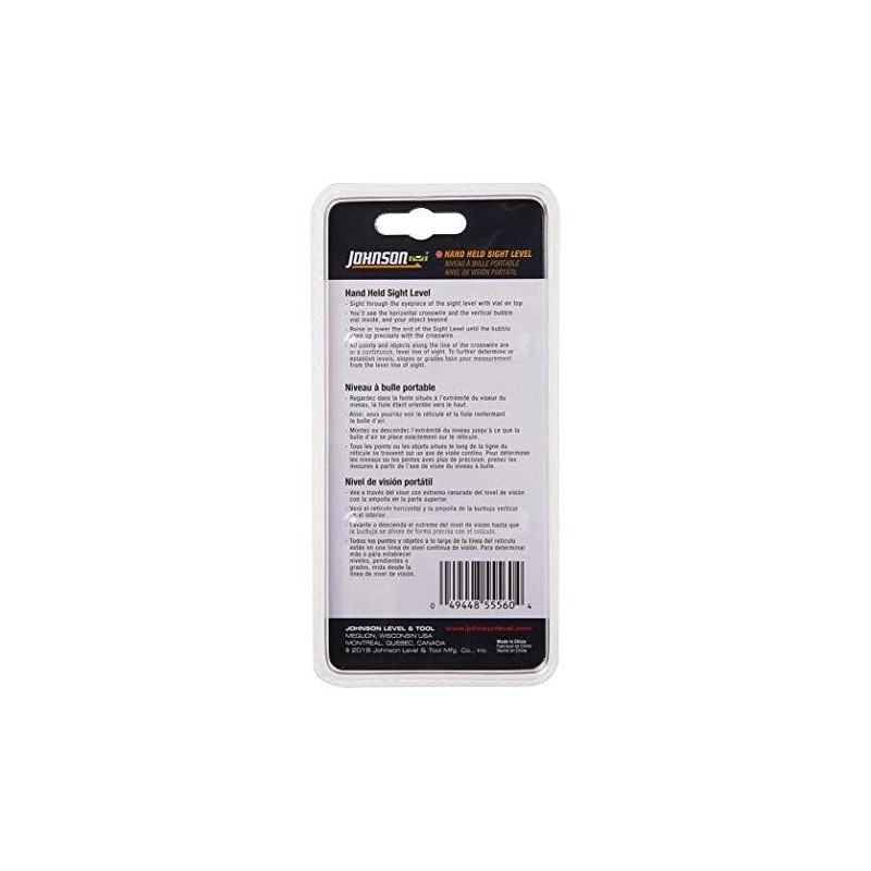 Johnson Pocket Sized Hand Held Sight Level Tool for Surveying
