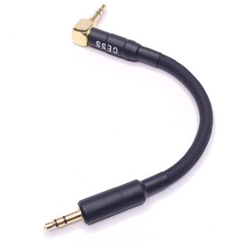 CESS-071 Right Angle to Straight 3.5mm Short Aux Stereo Audio Cable, 3-Inch