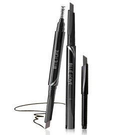BLUE LOVE Eyebrow Pencil with Refillable Replacement Pack – Long-Lasting, Smudge-Proof, Waterproof, and Natural Finish for All Skin Types (01 Black)