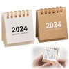 Liroyal 2023 to 2024 Desk Calendar, Set of 2, Mini Calendar, Simple, Solid, Stylish, Portable, New Year, Christmas, Home, Office, School