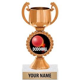 6.5" Bronze Dodgeball Trophies, Custom Chaplet Cup Dodgeball Trophy Award Prime