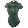 Adult Ballet Leotard Pole Dancing Hobby Halter Short Sleeve S8 XL/Black