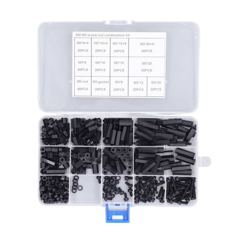 320 Pcs Hex Screw Spacer M3 Nylon Male Female Hex