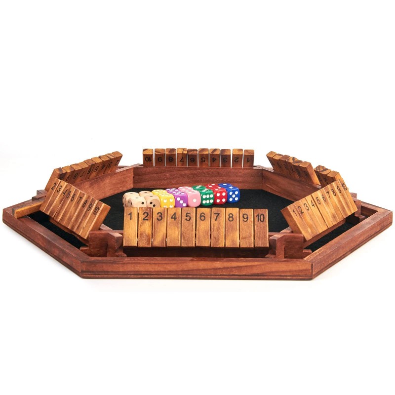 Amerous Upgraded 1-6 Players Shut The Box Dice Game Wooden
