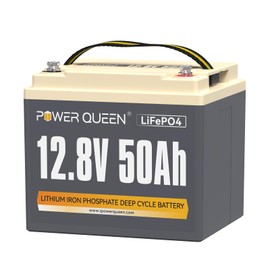 Power Queen 12.8V 50Ah LiFePO4 Battery Upgrade, Grade A Lithium Battery Cells with 50A BMS, Up to 15000 Cycles, Portable & Lightweight for Trolling Motor, Boat, Scooter, Wheelchair