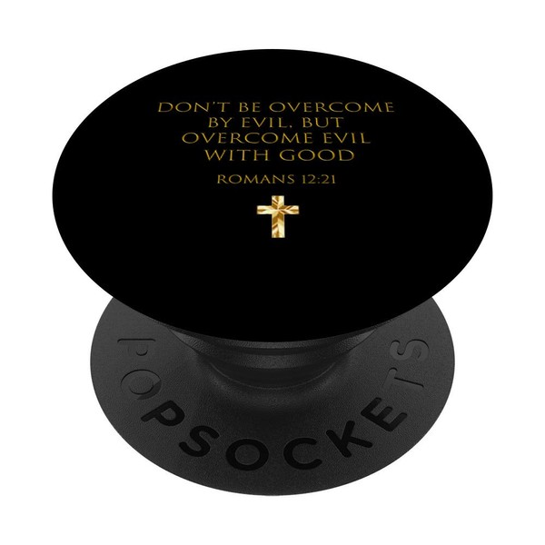 Buffalo Tees Romans 12:21 Overcome Evil With Good PopSockets PopGrip: