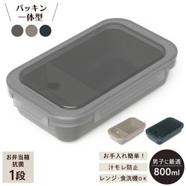 Asbel WTL-800 Lantus Lunch Box with Packing, 28.7 fl oz (800 ml), Gray, Freezable, Antibacterial, 1-Tier