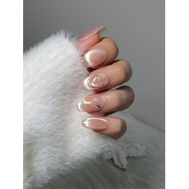 [Silky Magnetic Nails] Shining Luna Handmade Nail Tips Daily Recommendation - Square / [여리여리 자석네일] 샤이닝루나 수제네일팁 데일리 추천 - 스퀘어