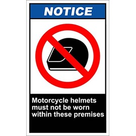 Aluminum Vertical Metal Sign Multiple Sizes Motorcycle Helmets Must Be Worn Notice OSHA Ansi Bike, Pet & Skateboard with Border Weatherproof Street 12x18Inches