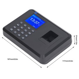 Fingerprint Time Attendance Machine, Multilingual Voice Reminder Fingerprint Password Attendance Machine Employee Time Clock for Offices, Factories and More (US Plug)