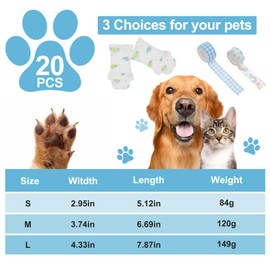 GLIDESMOOTH Dog Disposable Foot Covers, Waterproof Paw Protectors, Non-Slip Dog Shoes for Indoor and Outdoor, Large, 5 Set 20 Pcs