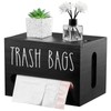 DRASTAR Trash Bag Dispenser, Large Wooden Trash Bag Holder Wall