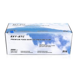 Plastic Food Wrap With Slide Cutter 18"Wide 2000Feet Long 3000 Square Feet Home And Commercial Use Food Service Thick and Durable Enough For Daily Life