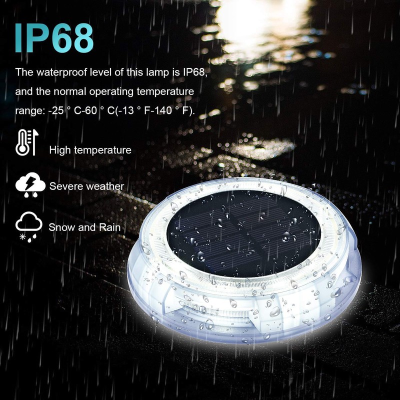 eLEDing Solar Powered 4-Lights White Deco LED Garden Pool Porch