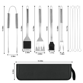 Ribber 7-Piece BBQ Set, Stainless Steel Tool Utensils Accessories