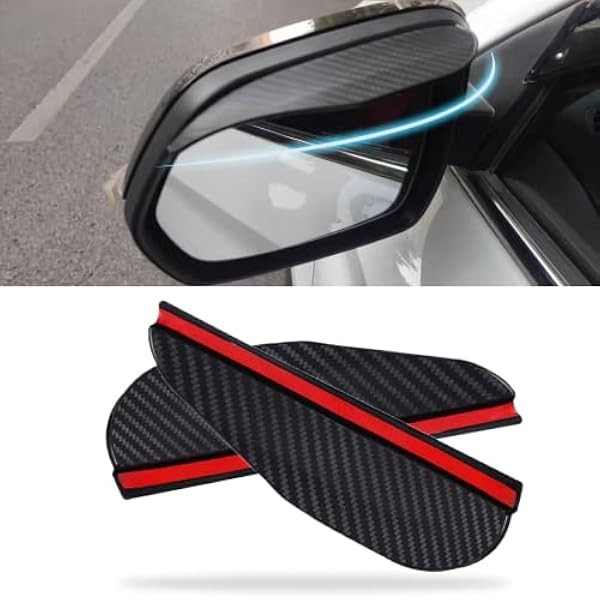 2Pcs Carbon Fiber Side Mirror Rain Visor Guard, Universal for