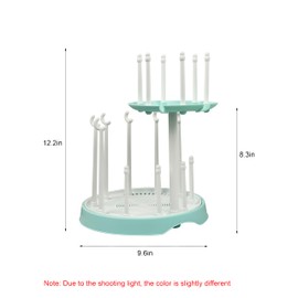 DIJIAMEIYA Baby Bottle Drying Rack,Double-Layer Bottle Drying Rack,Hold Up to 16 Baby Bottles,Suitable for Indoor,Kitchen,Living Room（Quiet Blue）