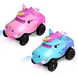 TONZE Strax Train Car Pack of 2 Luminous Cars Toys for Children 3 4 5 Years Boys Girls Children Car Toy Compatible with Most Highways