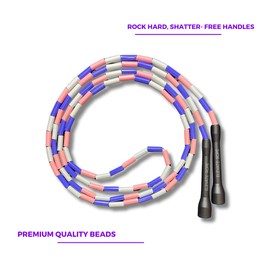 Elevate Rope Professional Beaded Skipping Rope - 3 m Adjustable, Quality Beads & Poly Cord - For Freestyle, Cardio & Tricks - Suitable for All Levels & Indoor/Outdoor Use (Sweet Harmony)