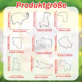 9 tlg. Tier Ausstechformen Set, Keksausstecher Edelstahl Tier Ausstechform Kinder Plätzchen Fondantform für Geburtstagsdeko Kindergeburtstag Tortendeko