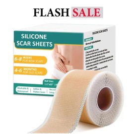 Silicone Scar Removal Tape Roll (1.6" x 59") – Reusable Scar Treatment Strips for Surgical Scars, C-Section, Tummy Tuck, Effective Healing & Skin Repair