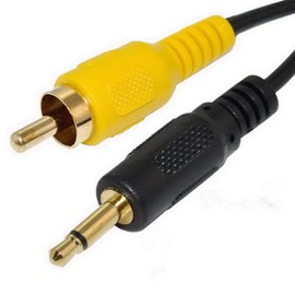 RCA to 3.5mm Mono Cable [1.8m/6FT] Convert AV Cable, 1 Pin to 1 Mini Plug, 3.5mm Mono, RCA Mono, Male to Male Converter, AUX Audio Cable