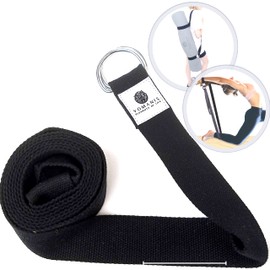 YOMANIS® Yoga Strap 2-in-1 - Carrying and Training Strap - 100% Cotton - More Intensive Stretch - for Beginners and Advanced Users - Yoga Strap with Metal D-Ring [220 x 3.8 cm]