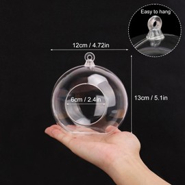​​​20 Pcs 4.72 Inch Tea Lights Hanging Glass Globes Orbs, Clear Hanging Candle Holder, Tealight Candle Holder for Wedding, Christmas, Party, Centerpiece Accessory and Home Decor by KUKLIPJIM.