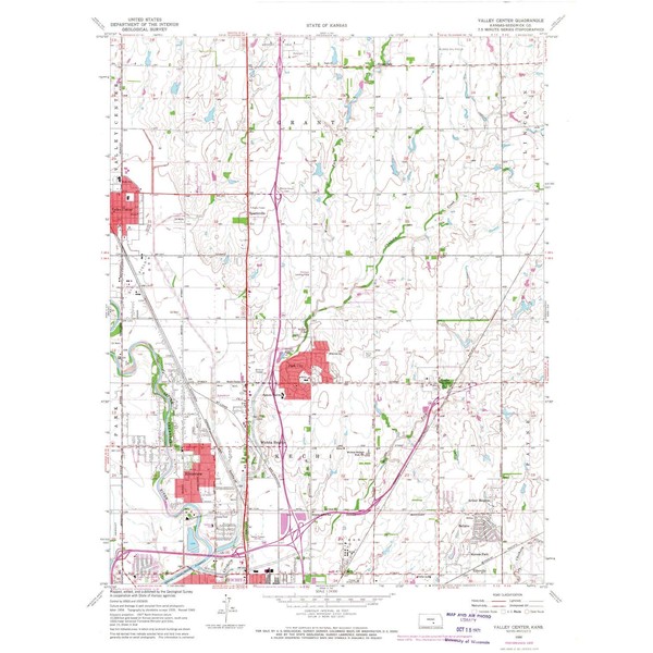 YellowMaps Valley Center KS topo map, 1:24000 Scale, 7.5 X