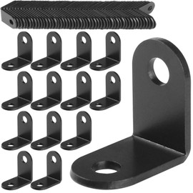 100 PCS Black Corner Brace 1x1 Inch, L Bracket Corner Brace Sets 90 Degree Right Angle Bracket, Black L Brackets for Wood Furniture Cabinet Chair Shelves, 26x26x16x2MM