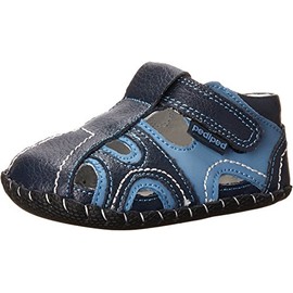 pediped Brody Originals Fisherman Sandal (Infant/Toddler),Navy/Light Blue,X-Small (0-6 months)