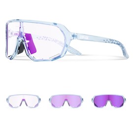 KAPVOE K63 Bicycle Glasses, Self-tinting Sunglasses, Men and Women, Mountain Bike Sunglasses, Sports Glasses, UV Protection for Fast Cycling, Running, MTB Bicycle
