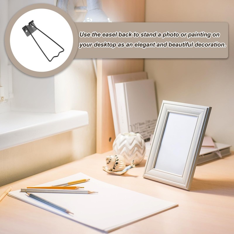 PATIKIL 3.39" Easel Back, 6 Sets Metal Picture Frame Back