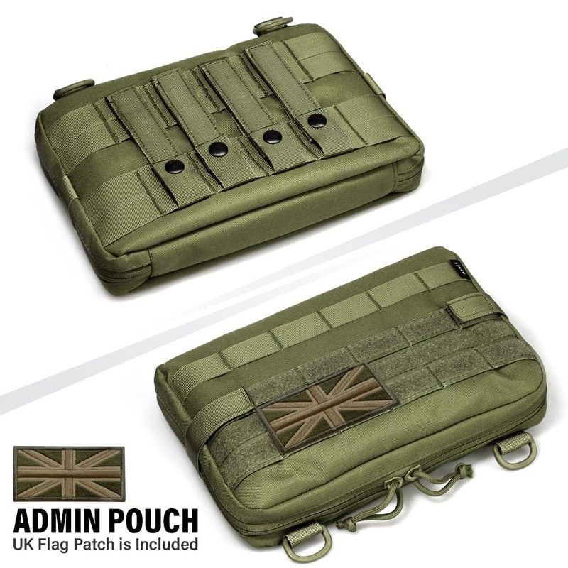WYNEX Tactical Molle Admin Pouch, Upgrade Material Semi-Hidden Zipper &
