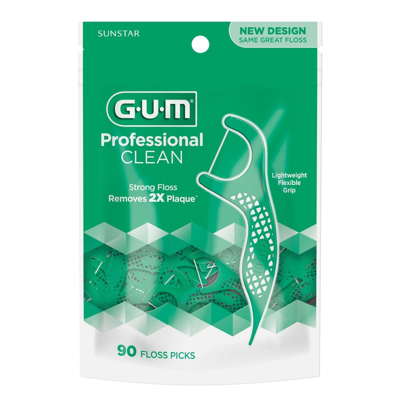 GUM Professional Clean Floss Picks - Extra Strong Shred-Resistant Floss,