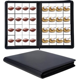 16 Pocket Card Binder, Ringless Zip Trading Card Binder, 1000+ Double Sided Pocket PU Collection Binder, Collector Album, Card Folder for MTG, TCG, Sports Cards