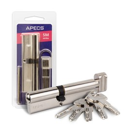 Knauf APECS 2076538031 Lock Cylinder Lock 40/45 mm for Door Lock Front Door with 5 Keys Model SM-85 (40C/45)-C, Silver, Lock Cylinder, Door Lock Cylinder