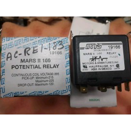 Mars NOS MARS II 166 POTENTIAL START RELAY 19166 CONTINUOUS COIL VOLTAGE 395 Volts